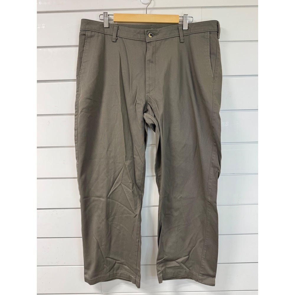 Wrangler Riata Mens Flat Front Chino Pants Olive Green Custom Hem 38x26.5
